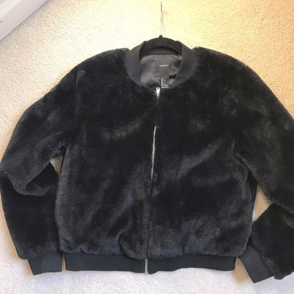Forever 21 Faux Fur Bomber Jacket